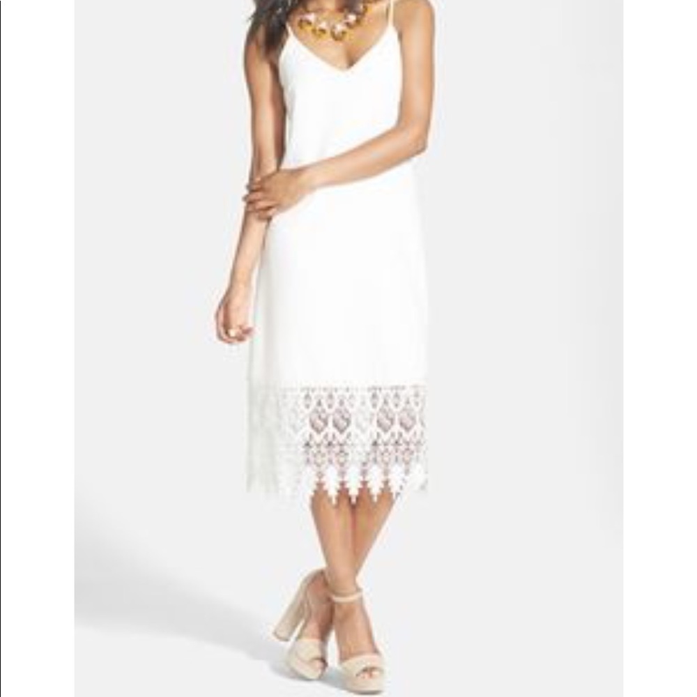 NWT June and Hudson Lace Trim Midi  Slipedress